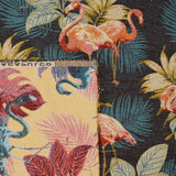 Flamingos und Palmenblätter auf dickem Jacquard