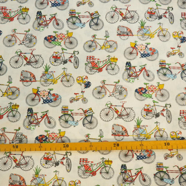 Fahrräder LEEZEN Fahrrad auf weißem beschichtetem Baumwollstoff coated