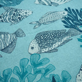 Tropische Fische auf beige und blau Canvas Dekostoff