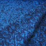 Rose Blau Dunkelblau 1001-16 - Merino Jacquard aus 100% Schurwolle