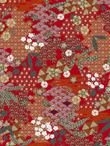 YIN Japan Print auf Viskose in rot, schwarz und beige